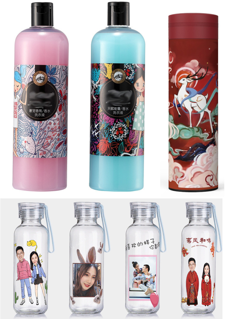 化妝品，小玻璃瓶打印圖片效果